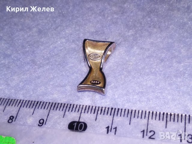 FOSSIL Марков СРЕБЪРЕН БУТИКОВ АРТ МЕДАЛЬОН СРЕБРО 925 с БЯЛА ПОЗЛАТА Оригинал На ФОСИЛ 35808, снимка 6 - Колиета, медальони, синджири - 39471474