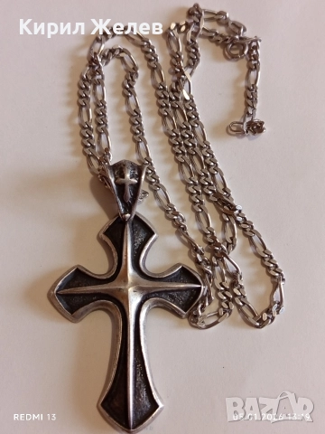 Сребърно колие с висулка кръст символ на духовна сила и закрила перфектно 18702, снимка 14 - Колиета, медальони, синджири - 52987066