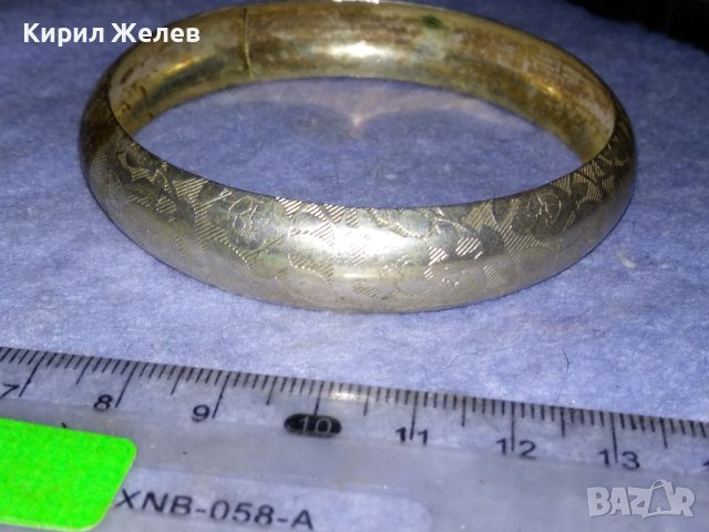 СТАРА ПОСРЕБРЕНА ФЛОРАЛНО ОРНАМЕНТИРАНА ВИНТИДЖ - АРТ СТОМАНЕНА ГРИВНА 37991, снимка 7 - Гривни - 40867566