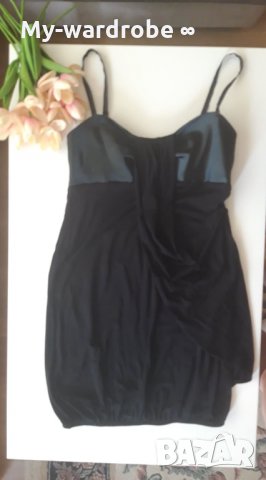 Черна рокля балон с презрамки, снимка 1