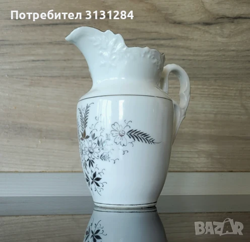 Антикварна кана за мляко ръчно рисувано със сребро  Carl Tiesch 