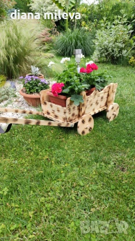 Дървена Каручка!!, снимка 11 - Декорация за дома - 49940014