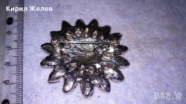 СТАРА ФЛОРАЛНА СРЕБРИСТА АРТ БРОШКА - ЦВЕТЕ с КРИСТАЛЧЕТА 34514, снимка 4 - Други - 39072646