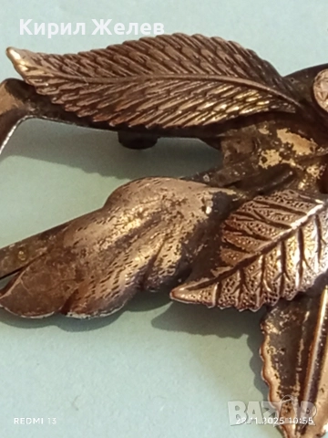 Стара шармантна флорална с оксидация ретро Арт брошка с фасетирани кристали 52156, снимка 5 - Други - 52570769