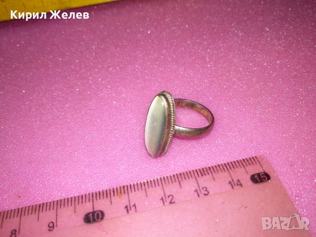 СТАР с ЛУНЕН КАМЪК СРЕБЪРЕН ПРЪСТЕН ВИСОКА ПРОБА СРЕБО 925 РЪЧНА РЕТРО АР ДЕКО ИЗРАБОТКА 41903, снимка 12 - Антикварни и старинни предмети - 44391361