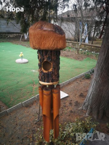 Вятърен звънец от дърво Къщичка , снимка 1 - Градински мебели, декорация  - 36680083
