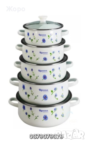 Комплект 5 тенджери reoona стъклен капак, снимка 2 - Съдове за готвене - 52401444