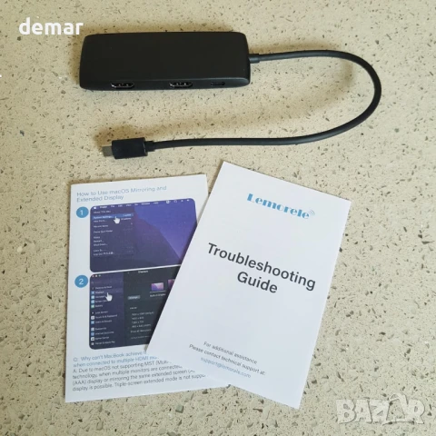 Докинг станция Lemorele за два монитора - 7-в-1 USB-C хъб с 2 HDMI 4K@60Hz, USB 3.0 и 3хUSB 2.0, снимка 9 - Кабели и адаптери - 50592316