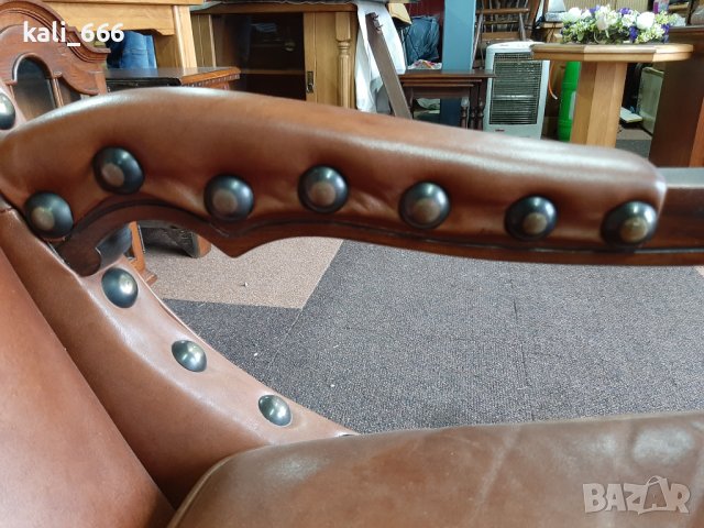 Ретро кресло естествена кожа внос от Холандия , снимка 16 - Дивани и мека мебел - 40253214
