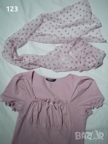 Интересна рокля нежен нюанс пепел от рози с панделка и камъче-диамантче,подчертаваща силуета и шалче, снимка 4 - Рокли - 41229385