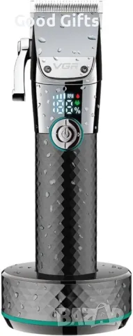 Професионална машинка за подстригване VGR V-682 с база за зареждане и LED дисплей, снимка 3 - Машинки за подстригване - 50392010