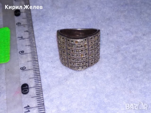 СКЪПОЦЕНЕН СРЕБЪРЕН АЖУРЕН ФЕШЪН АРТ ПРЪСТЕН СРЕБРО 925 с ФАСЕТИРАНИ МАРКАЗИТИ 21381, снимка 8 - Пръстени - 41388924