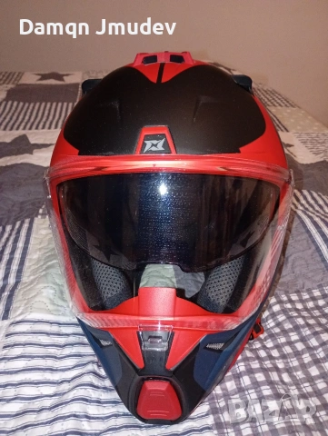 Мото каска Axxis Wolf DS Hydra 59-60, снимка 4 - Спортна екипировка - 53685384