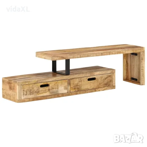 vidaXL ТВ шкаф (118-200) x 30 x 40 см, масивно дърво, цвят манго, снимка 6 - Секции и витрини - 56147266