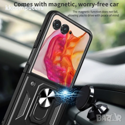 Motorola Razr 60 Slide Camera Lid /PC + TPU Удароустойчив Ring Holder Калъф и Протектор, снимка 10 - Резервни части за телефони - 50443738