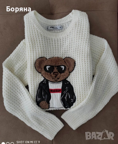 Amisu бял пуловер с мече с подарък чанта, снимка 9 - Блузи с дълъг ръкав и пуловери - 53275830