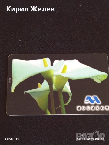 Четири фонокарти БУЛ ФОН, МОБИКОМ тема ЦВЕТЯ редки за КОЛЕКЦИЯ 50822, снимка 7 - Колекции - 51649302