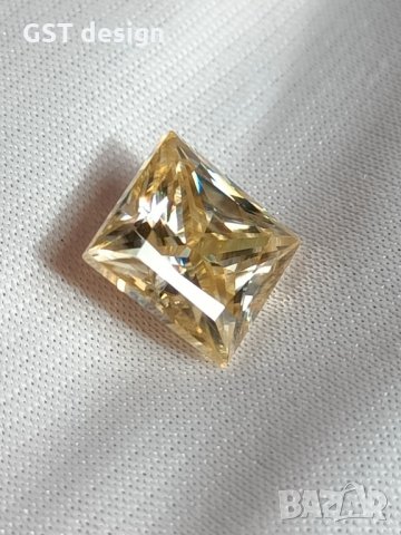 Голям 5+ карата диамант мойсанит Diamond Moissanite Топ Фенси Златен кръст оттенък Принцеса , снимка 12 - Други - 35732331