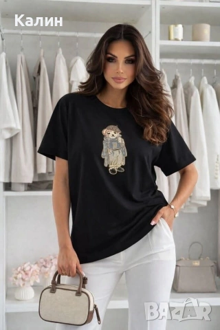 Дамски тениски с мече - два цвята - 23€, снимка 2 - Тениски - 53454277