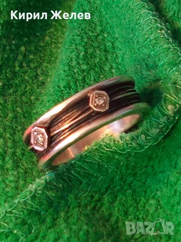 ДИАМАНТЕН СКЪПОЦЕНЕН СРЕБЪРЕН АРТ ПРЪСТЕН ОКСИДИРАНО СРЕБРО 925 с 2 ЛАБОРАТОРНИ БРИЛЯНТА 38296, снимка 2 - Пръстени - 40932513