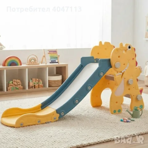 Детска пързалка с баскетболен кош и топка за дома и градината 145 см, снимка 2 - Детски люлки - 55851356