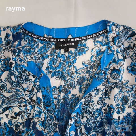 Desigual дамска блуза флорален принт вискоза с ламе, снимка 6 - Туники - 51730416
