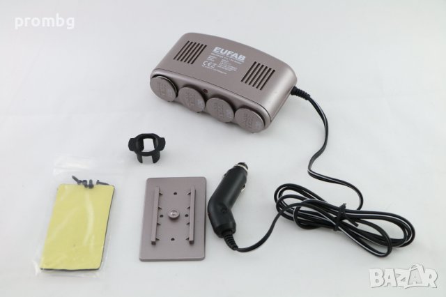 зарядно за автомобил, авто разклонител 12V, 4 в 1, EUFAB - Германия, снимка 7 - Аксесоари и консумативи - 41587733