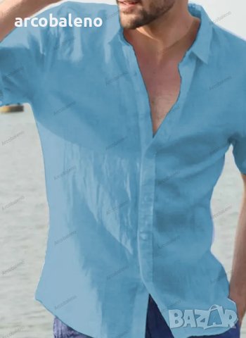 Мъжка лятна риза с къс ръкав, 6цвята - 023 , снимка 7 - Ризи - 41552427