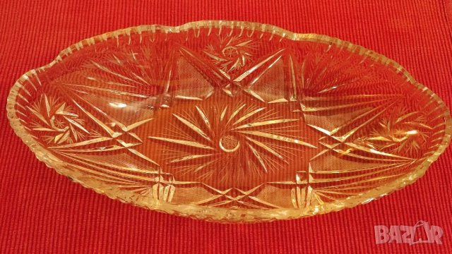 Стара кристална купа, фруктиера. , снимка 4 - Антикварни и старинни предмети - 40717734