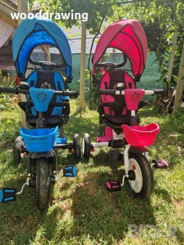 Детски триколки за близнаци, снимка 2 - Детски велосипеди, триколки и коли - 50987651