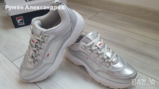 Сив металик маратонки FILA STRADA F WOMEN за момиче с р-р EUR38, снимка 9 - Маратонки - 53851568