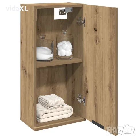vidaXL Шкаф за баня за стенен монтаж, дъб артизан, 32x20x67 см, снимка 3 - Шкафове - 56148358