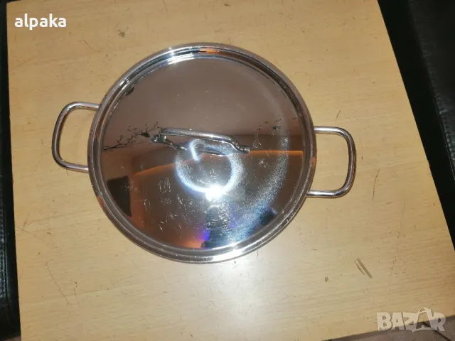 Продавам маркова индукционна тенджера/тиган с капак KORKMAZ, неръждаема, снимка 3 - Съдове за готвене - 49132746