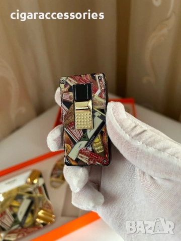 Луксозен подаръчен комплект за пури – пепелник, запалка и резачка, снимка 4 - Запалки - 53028087