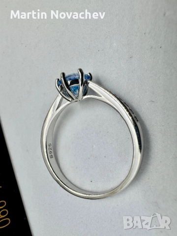 Сребърен пръстен с мойсанит (Диамант) 1 карат, снимка 8 - Пръстени - 51696155
