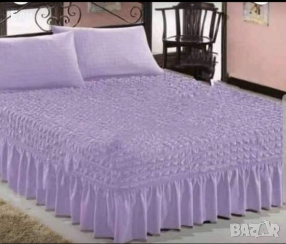 Еластични калъфи за спалня с 2бр декоративни калъфки , снимка 5 - Покривки за легло - 33854904