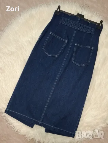 УНИКАЛНА дънкова пола размер С, снимка 4 - Поли - 49821689