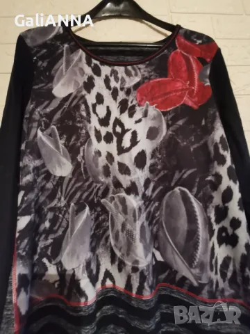 СТРАХОТНА БЛУЗА ЕФЕКТЕН ДЕСЕН XL-2XL, снимка 5 - Туники - 48605874