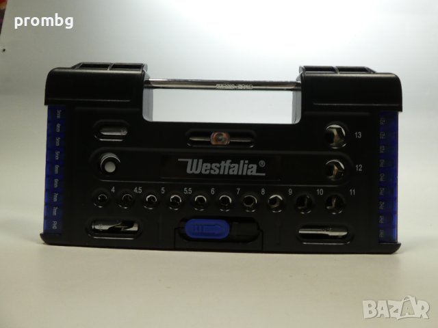 Комплект гедоре и битове Westfalia  57 части (1/4”), Германия, снимка 5 - Куфари с инструменти - 41528708