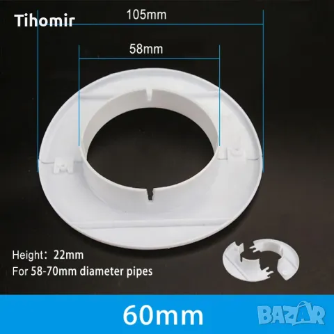 Розетка капачка за отвор в стената от климатик радиатор уплътнител за дупка от тръба, снимка 6 - Климатици - 48718324