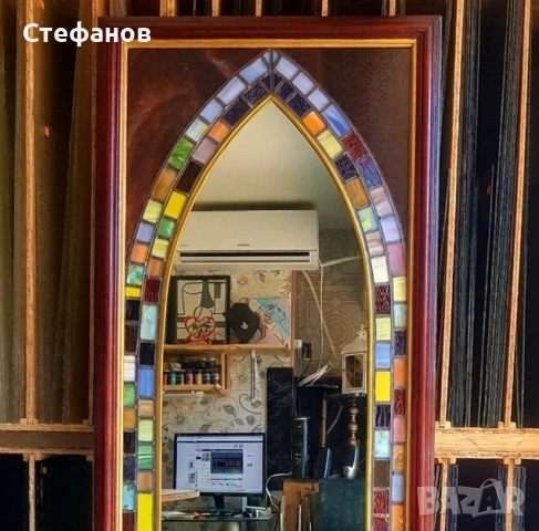 Голямо огледало за стена с витраж , снимка 2 - Декорация за дома - 53748198