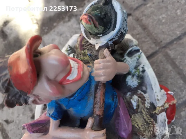 Стара рисувана декорация на рибар, снимка 4 - Колекции - 48750961