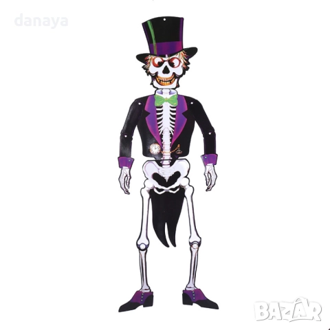 6080 Хелоуин украса за стена сглобяеми скелети 85 см, Хелоуин фигури за парти и декорация, снимка 10 - Декорация за дома - 51795382