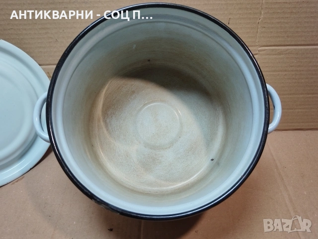 Стара Соц Българска Емайлирана Тенджера / 7 Литра. / НОМЕР 1607., снимка 7 - Антикварни и старинни предмети - 53670555