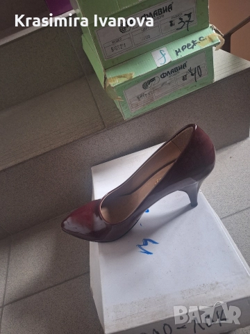нови обувки Мегияс Бордо лак, снимка 3 - Дамски обувки на ток - 52806642