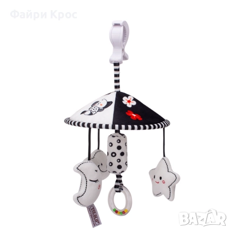 Монтесори комплект черно бяли контрастни карти (20бр), сензорни играчки висулка, шумяща кърпичка 0-6, снимка 3 - Образователни игри - 52749959