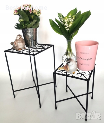 Метални маси/ поставки за растения и декорация- комплект от 2 бр., снимка 3 - Декорация за дома - 36081615