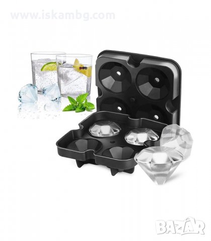СИЛИКОНОВА ФОРМА ЗА ЛЕДЧЕТА "ДИАМАНТ" - КОД 3228, снимка 4 - Аксесоари за кухня - 33885756