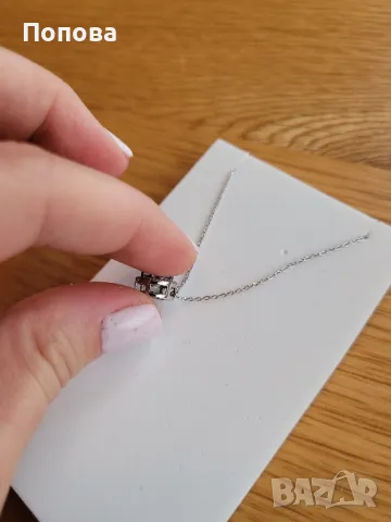 Сребърно колие с висулка, снимка 5 - Колиета, медальони, синджири - 49335349