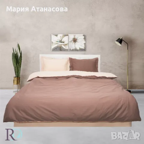 Спален комплект памучен сатен Капучино и Светла Праскова, снимка 4 - Спално бельо - 47601729